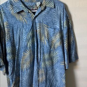 Tropical Leaf Print Casual Shirt